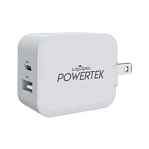 Liquipel Powertek Dual Port Wall Charger: USB-C 20W PD and USB-A 18W $1.50
