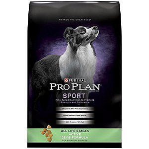 37.5 lb. Bag Purina Pro Plan High Protein Sport Formula Dry Dog Food (Chicken/ Salmon & Rice) $26.39 & More w/S&S + F/S