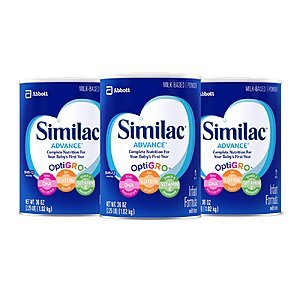 3-Pack 36oz Similac Advance Infant Formula with Iron $62.10 & More w/ S&S + Free S&H
