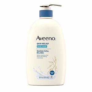 Aveeno 30% Off Sale: 33oz Skin Relief Fragrance-Free Body Wash w/ Oat $6.48 & More w/ S&S + Free S/H