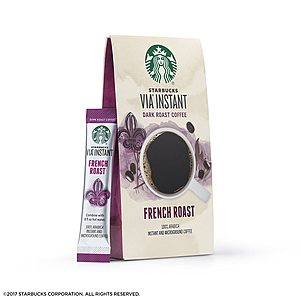 24-Count Starbucks VIA Instant Coffee (French Roast) $8.19 + Free Shipping