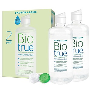 Amazon - 2-Pack 10oz. Biotrue Bausch + Lomb Contact Lens Solution (Soft Lenses) - $9.20
