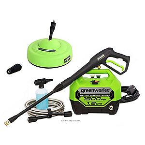Greenworks - 1900 PSI 1.2 GPM Electric Pressure Washer Combo Kit (Free Shipping) $100
