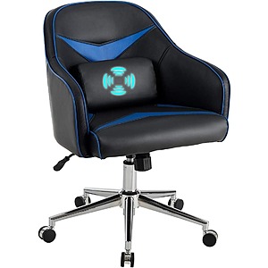 Giantex PU Leather Adjustable Height Desk Chair w/Massage Lumbar Pillow(Blue & Black) $65.49 + Free Shipping