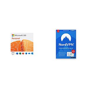 1-Year Microsoft 365 Personal + 1-Year NordVPN Subscription $40 & More (Digital Download)