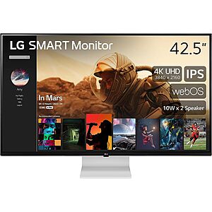 LG Smart Monitor (43SQ700S) -43-Inch 4K UHD(3840x2160) IPS Display, ThinQ Home, Magic Remote, USB Type-C, $399.99