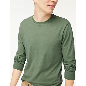 J.Crew Factory Long-Sleeve Jersey Tee (Weathered Olive) $6