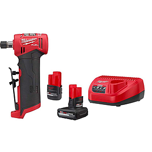 Milwaukee M12 FUEL 12-Volt Lithium-Ion 1/4 in. Cordless Right Angle Die Grinder with High Output 5.0/2.5 Ah Batteries and Charger 2485-20-48-59-2452S - $199.00