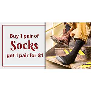 Sportsman's Warehouse Socks (Darn Tough, Carhartt, Smartwool & More): Buy 1 Pair, Get 1 Pair for $1 + Free S&H on $49+