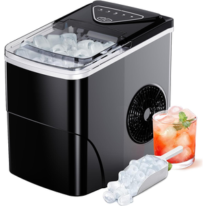 Silonn Ice Makers Countertop, 9 Cubes Ready in 6 Mins, 26lbs in 24Hrs, Self-Cleaning Ice Machine with Ice Scoop and Basket, 2 Sizes of Bullet Ice $79.98
