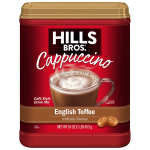 Hills Bros. Instant Cappuccino Mix - Easy to Use and Convenient - Frothy and Decadent with a Buttery English Toffee Flavor (16 Ounces, Pack of 1) $3.72