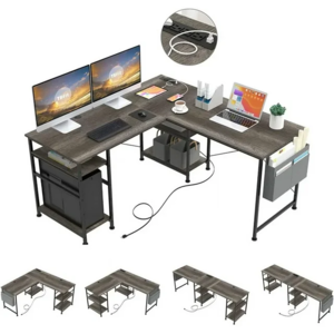 95.2" COMHOMA L Shaped Computer Desk $69.99 + Free Shipping