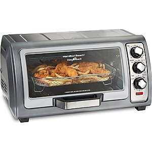 Hamilton Beach Air Fryer Countertop Toaster Oven with Large Capacity, Fits 6 Slices or 12” Pizza, 4 Cooking Functions for Convection, $49