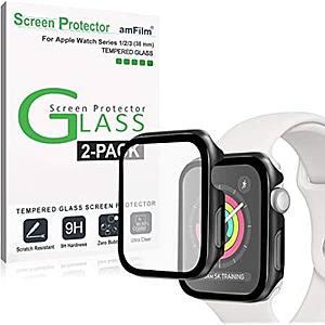2-Pack amFilm Apple Watch Screen Protector: Series 3/2/1 or 6/SE/5/4 (38mm-42mm) $5