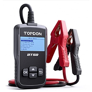 TOPDON BT50 12V Car Battery Tester (100-2000 CCA) for $24.74 + Free Shipping w/ Prime or orders $25+