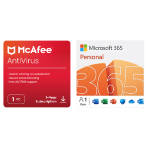 Microsoft 365 Personal 12 Month Auto-Renewal + McAfee AntiVirus Internet Security Software $35 (Digital Download)