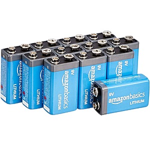 Amazon Basics 12-Pack 9 Volt Lithium High-Performance Batteries w/ 10-Year Shelf Life $22 + Free Shipping