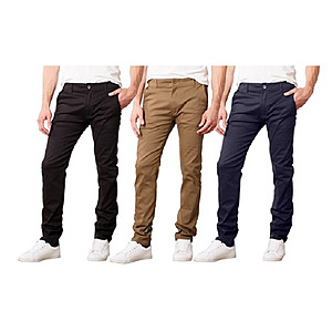 Men's 2-Pack Super Stretch Slim Fitting Chino Pants $17 & More + Free Shipping w/ Prime