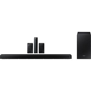 Samsung - 7.1-Channel Soundbar Dolby 5.1/DTS Virtual:X with wireless Subwoofer and Rear Speaker $280