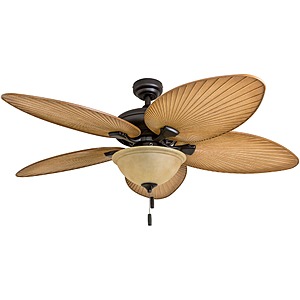 52" Honeywell Palm Valley Bronze Tropical LED Ceiling Fan w/ Light $119 + Free Shipping