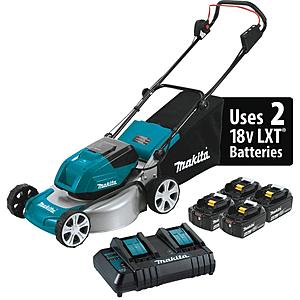 Makita 36V (18V X2) LXT Brushless Cordless Lawn Mower Kit: 18" w/ Four 4.0Ah Batteries $374, 21" Self-Propelled Commercial w/ Four 5.0Ah Batteries $674 + FS