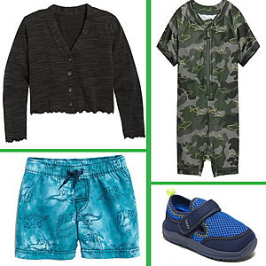Old Navy Girls' Button-Front Cardigan $6, Baby Swim from $3.75 |Toddler Mesh Water Shoes $5.75, Glitter-Jelly Flats $3.75, Toddler Girls Uniform Polo $3 & MORE + Store Pickup