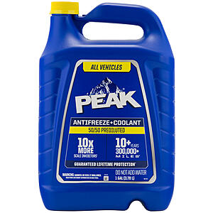 1-Gal Peak 50/50 Antifreeze & Coolant + $7 Mail-In Rebate $5 at Ace Hardware + Free Curbside Pickup