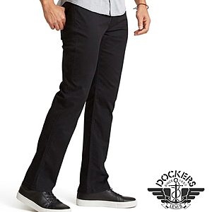 Dockers Men's Straight Fit Jean Cut All Seasons Pants (Black) $14.65