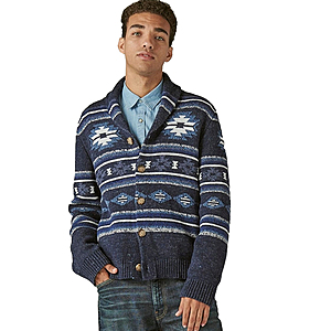 Lucky Brand Men's Legacy Cardigan, Cotton-Linen Sweaters or Quilted Shirt Jacket $20 | Women's Teddy Trucker Jacket $30 + FS