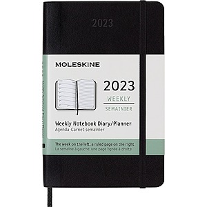 Moleskine 2023 Weekly Planners: 12-Month Large $12.50, 12-Month Pocket $10 & More + Free Store Pickup