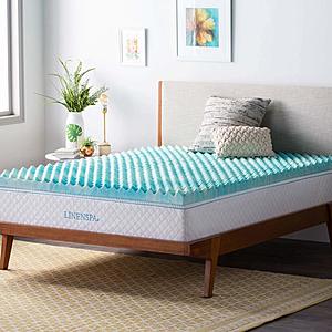 Linenspa 2" Convoluted Gel Swirl Memory Foam Mattress Topper from $21.92 | LUCID Comfort Collection - Overfilled Cal King Mattress Pad $45.90 + Free Store Pickup at Home Depot