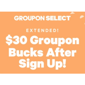 Groupon Select (New signups): 2 Months at $4.99 per Month + $30 Groupon Bucks (awarded within 60 days) **Targeted - YMMV