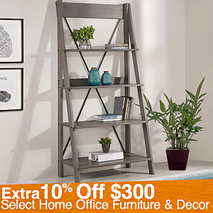 Welwick Ladder Bookcase $105.55, Carnegie 3-Shelf Cart $120.66 & More + FS  [Extra 10% Off $300+ Select Furniture & Decor]