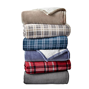 Home Decorators Collection Oversized Reversible Sherpa Throw Blanket 50" x 70" (Various Designs) $15 + Free Shipping
