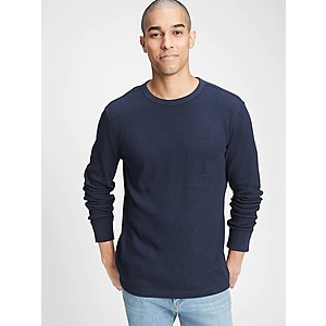 Gap Factory: Men's Waffle-Knit Crew $7, Puffer Vest $9.50, Boys' ColdControl Reversible Puffer Jacket $15 & More + Free S/H