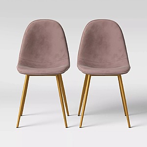 Set of 2 Project 62 Copley Velvet Dining Chairs w/ Brass Leg (Blush Pink) $71.50 + 2.5% Slickdeals Cashback (PC Req'd) + Free S/H