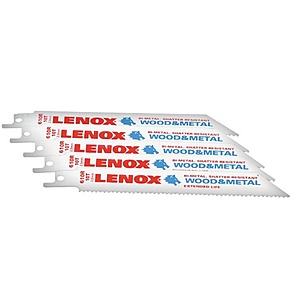 LENOX 5-Pack 6-Inch 10 TPI General Cutting Bi-Metal Reciprocating Saw Blades $5.69 at Grainger + Free Store Pickup