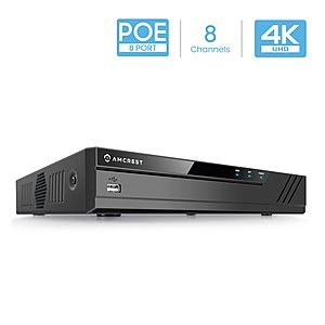 Amcrest NV4108E-HS 4K 8CH POE NVR 8 channel no HDD Amazon Lightning deal $135.99