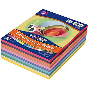 500-Sheets 9"x12" Pacon Art Street Lightweight Construction Paper (10 Colors) $5.75
