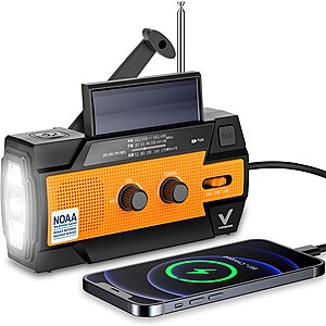 Vondior Hand Crank Radio on sale for $14.87 + Free Prime Shipping or $25+ orders