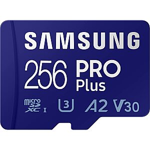 SAMSUNG PRO Plus + Adapter 256GB microSDXC - $27.99 + F/S - Amazon