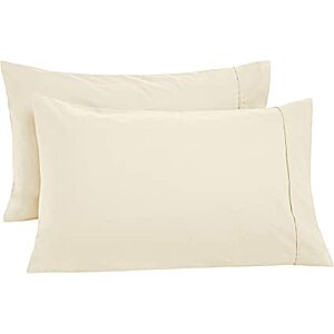 Amazon Basics Ultra-Soft Cotton Pillow Case: Body from $3.60, 2-Ct King (Ivory) $5.05