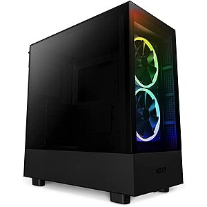 NZXT H5 Elite Compact ATX Mid-Tower PC Gaming Case Built-in RGB Tempered Glass Front and Side Panels Cable Mangmnt 2x140mm RGB Fans Included 280mm Radiator Support – Black $89.99