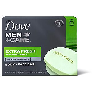8-Count 3.75oz Dove Men+Care Body and Face Bar (Extra Fresh) $4.12 w/ S&S + Free S&H w/ Prime or $25+
