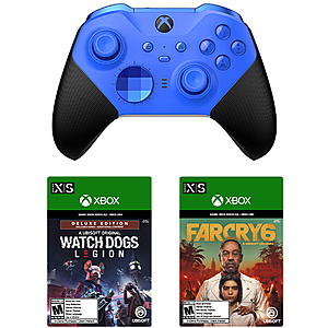 Xbox Elite Wireless Controller Series 2 Core Blue + Watch Dogs Legion Deluxe Edition (Digital Download) + Far Cry 6 Standard Edition (Digital Download) for $94.99