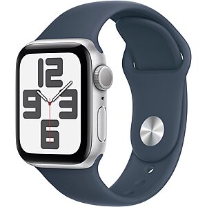 Apple Watch SE 2nd Gen GPS 40mm Aluminum Case Smartwatch (M/L, Silver/Blue) $109.50 & More + Free S&H