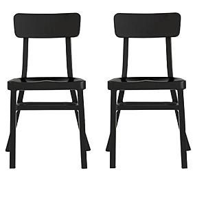 Set of 2 Jacob Aluminum Stacking Side Chairs (Black) $82 & More + Free S&H