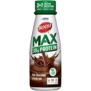 12-Pack 11-Oz Boost Max High Protein Nutritional Drink (Rich Chocolate) $13.45 w/ S&S + Free Shipping w/ Prime or on $25+