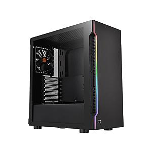 Thermaltake H200 Tempered Glass RGB Light Strip ATX Mid Tower Case with One 120mm Rear Fan Pre-installed $49.99 AR