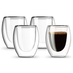 Kook Double Walled 2.7oz. Cups (Espresso) 8 for $20 + Free Shipping